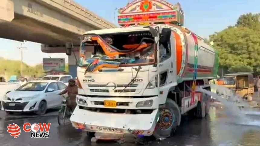 Water tanker runs over man, pregnant wife and newborn in Karachi 1 truck
