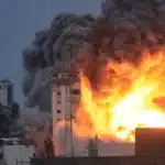 Israeli Strikes Kill 83 in Gaza Mosque Destroyed