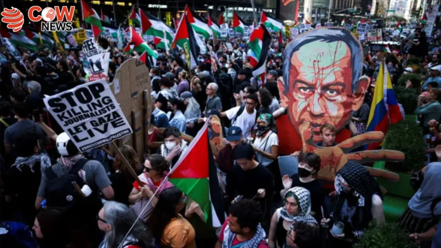 Massive Protest Outside UN During Netanyahus Speech – Calls for Sanctions