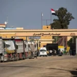 Rafah Border Remains Closed Aid Trucks Queue in Gaza
