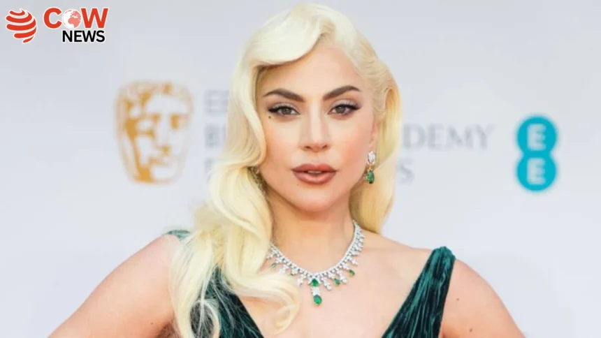 Lady Gaga Dazzles in Green Satin in Paris