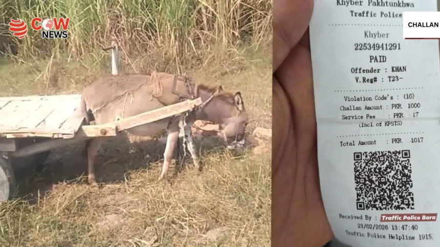 Bara Traffic Police Fines Donkey Cart for Violation