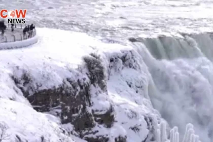 Niagara Falls Partially Frozen as Tourists Flock to Witness Wonder