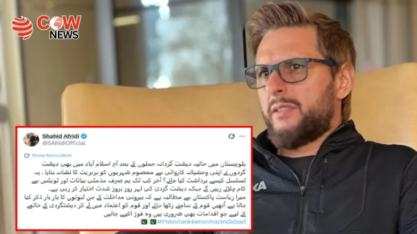 Shahid Afridi Urges Immediate Action to End Terrorism